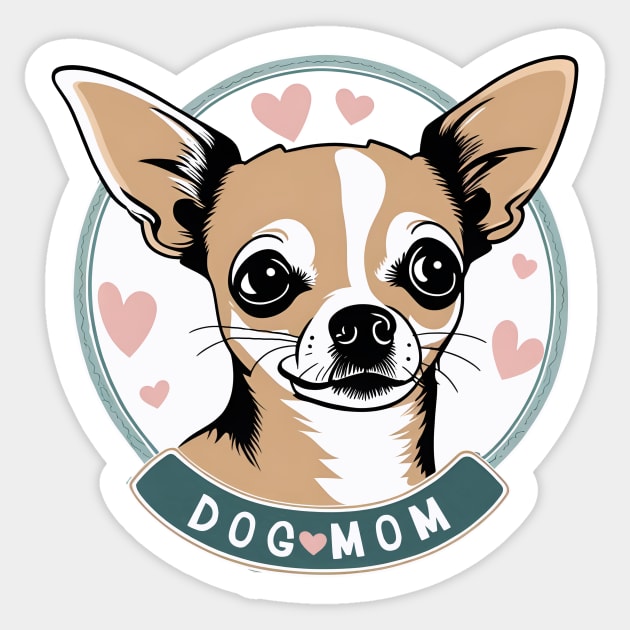 Dog Mom Cute Smiling Chihuahua Sticker by LittleBean